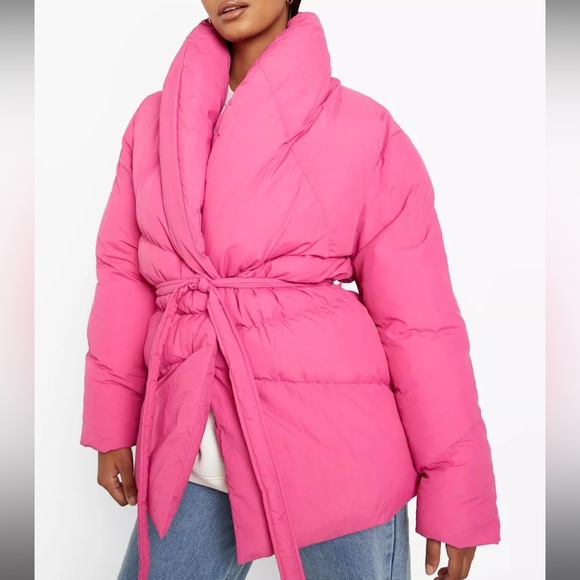 Boohoo denim and pink puffer jacket (sold separately) - Picture 2 of 12